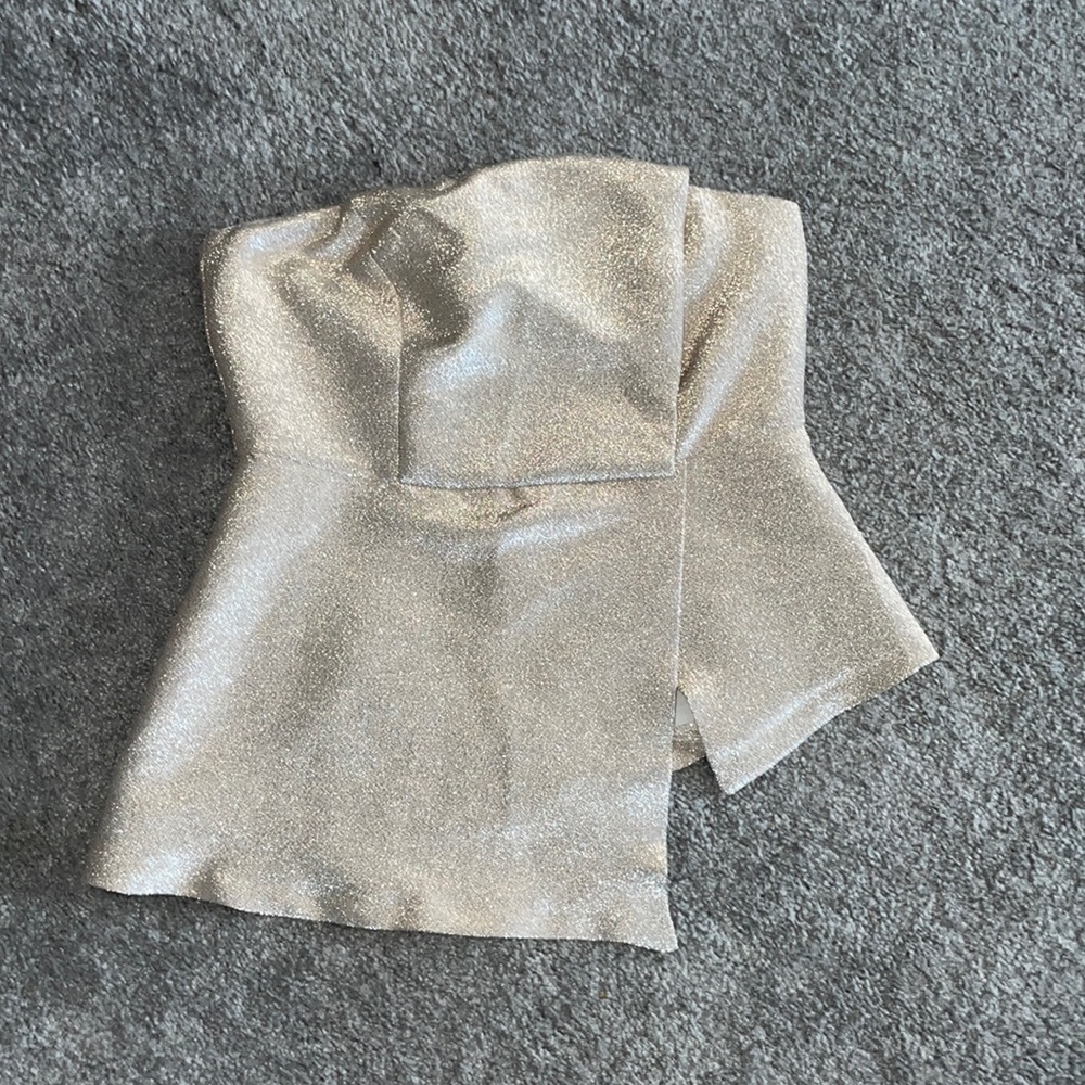 Top shop Gold Shimmer tube top blouse